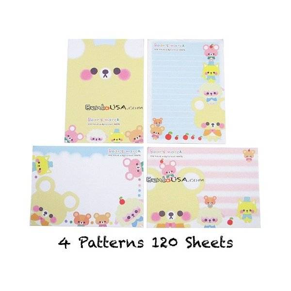 Japanese Memo Pad 4 Patterns 120 sheets Cute Animal Japanese Memo Pad 4 Patterns 120 sheets Cute Animal