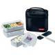 Microwavable Airtight Bento Box 3 Lunch Containers 4.5 Cup - Black 