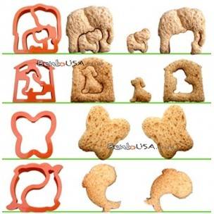 Bento decoration accessories Food Sandwich Cutter set of 4 Animal Shapes 