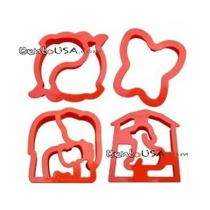 Bento decoration accessories Food Sandwich Cutter set of 4 Animal Shapes 