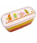 Microwavable Japanese Bento Box Red Yellow Lunch Box Animal 