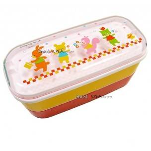 Microwavable Japanese Bento Box Red Yellow Lunch Box Animal 3 tiers Microwavable Japanese Bento Box Red Yellow Lunch Box Animal 3 tiers