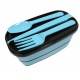 Japanese Bento Accessories Fork Spoon Chopsticks Case 4 in 1 Blue