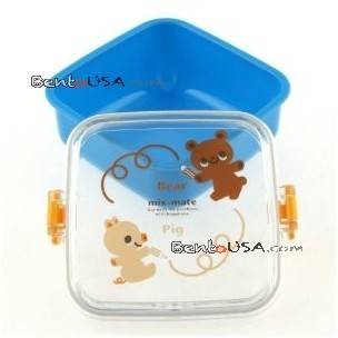 microwavable bento box for snack, fruit, salad for kids, blue