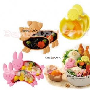 Microwavable Bento Silicone Food Cup Animal 6 pcs