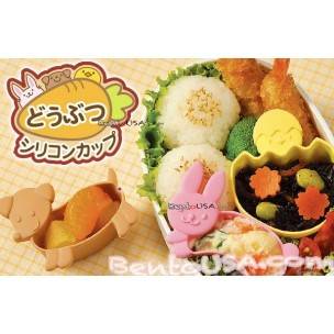 MICROWAVABLE BENTO SILICONE FOOD CUP ANIMAL 6 PCS