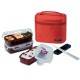 Microwavable Airtight Bento Box 3 Lunch Containers 4.5 Cup - Red 