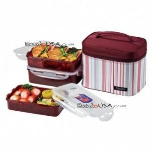 Microwavable  Men Lunch Box 3-pcs Set with Insulated Bag