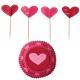 Food Cup and Pick Set 24 pcs Heart