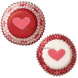 Bento Mini Heart Food and Baking Cups 100 Pcs