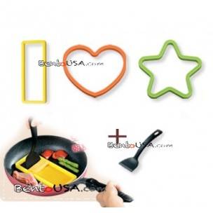 Bento Silicone Cooking Mold Deluxe set with Turner