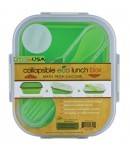 Microwavable Collapsible Silicone Bento Lunch Box -Single- Green