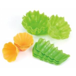 Silicone Microwavable Bento Baran and Food Cup Lettuce Leaf 12 