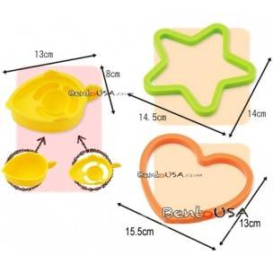 Bento Silicone Cooking Mold Deluxe set with Yolk Spoon