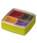 Square Bento Lunch Box Food Storage Removable 4 Compartments 