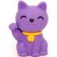 Cute Japanese Eraser Collectible Lucky Cat  Purple