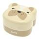 Japanese Bento Box 2 tier Lunch Box with Strap Dog Face