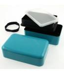 Japanese Bento Box Lunch Box Set Lime Blue with Strap