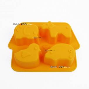 Bento Silicone Mold 4 Fun Animal Shapes Ice Tray