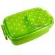Japanese Microwavable 1 Tier Bento Box Lunch Box Polka Dot Green 