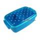 Japanese Microwavable 1 Tier Bento Box Lunch Box Polka Dot Blue 