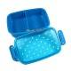 Japanese Microwavable 1 Tier Bento Box Lunch Box Polka Dot Blue 