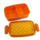 Japanese Microwavable 1 Tier Bento Box Lunch Box Polka Dot Orange 
