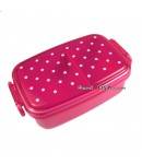 Japanese Microwavable 1 Tier Bento Box Lunch Box Polka Dot Pink