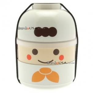 Japanese Bento Box 2 tier Lunch Box Kokeshi Set Chef