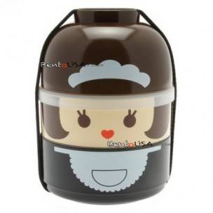 Japanese Bento Box 2 tier Lunch Box Kokeshi Set Maid