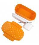 Japanese Microwavable Bento Lunch Box Polka Dot with Sections