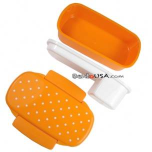 Japanese Microwavable Bento Lunch Box Polka Dot with Sections