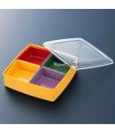 Square Bento Lunch Box Food Storage Removable 4 Compartments Large