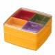 Square 2-tier Bento Lunch Box Food Storage Removable 4 Compartments Large