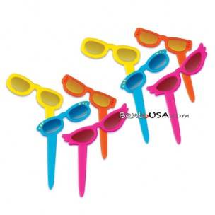 Food Decorating Pick Metallic Sticker Sunglass 8 pcs