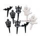 Food Decorating Pick Gate Bat Tomb and Puffy Ghost Pick 8 pcs