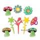 Food Decorating Pick Puffy Ring Mushroom Flower 9 pcs