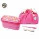 Authentic Japanese Ag+ Bento Box Lunch Box Designer Set Pink Heart
