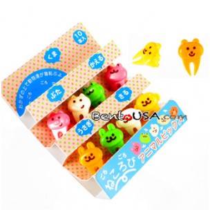 Japanese Bento Food Pick Cute Rabbit Frog Monkey Bear Pig 