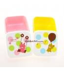 Microwavable Japanese Bento Box Lunch Box set of 2 Happy