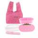 Japanese Bento Lunch Box Set Pink Strawberry with Chopsticks