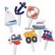 Food Decorating Pick Sea and Land Puffy Pick