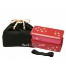 Japanese Bento Lunch Box Designer Set Slim Red with Dividers