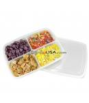 4 Sections Flat Food Storage Bento Lunch Box Small