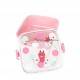 Microwavable Bento Box Snack Container Bear Pink