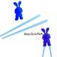 Japanese Assisted Chopsticks Blue Silicone Rabbit 