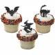 Food Decorating Pick Black Cat Witch Bat 8 pcs