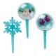 Food Decorating Pick Snow Globe Snowflake 5 pcs