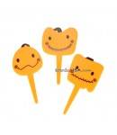 Food Decorating Pick Cute Happy Pumpkin 8 pcs