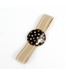 Japanese Bento Box Elastic Belt Lunch Box Bento Strap Polka Dots Brown